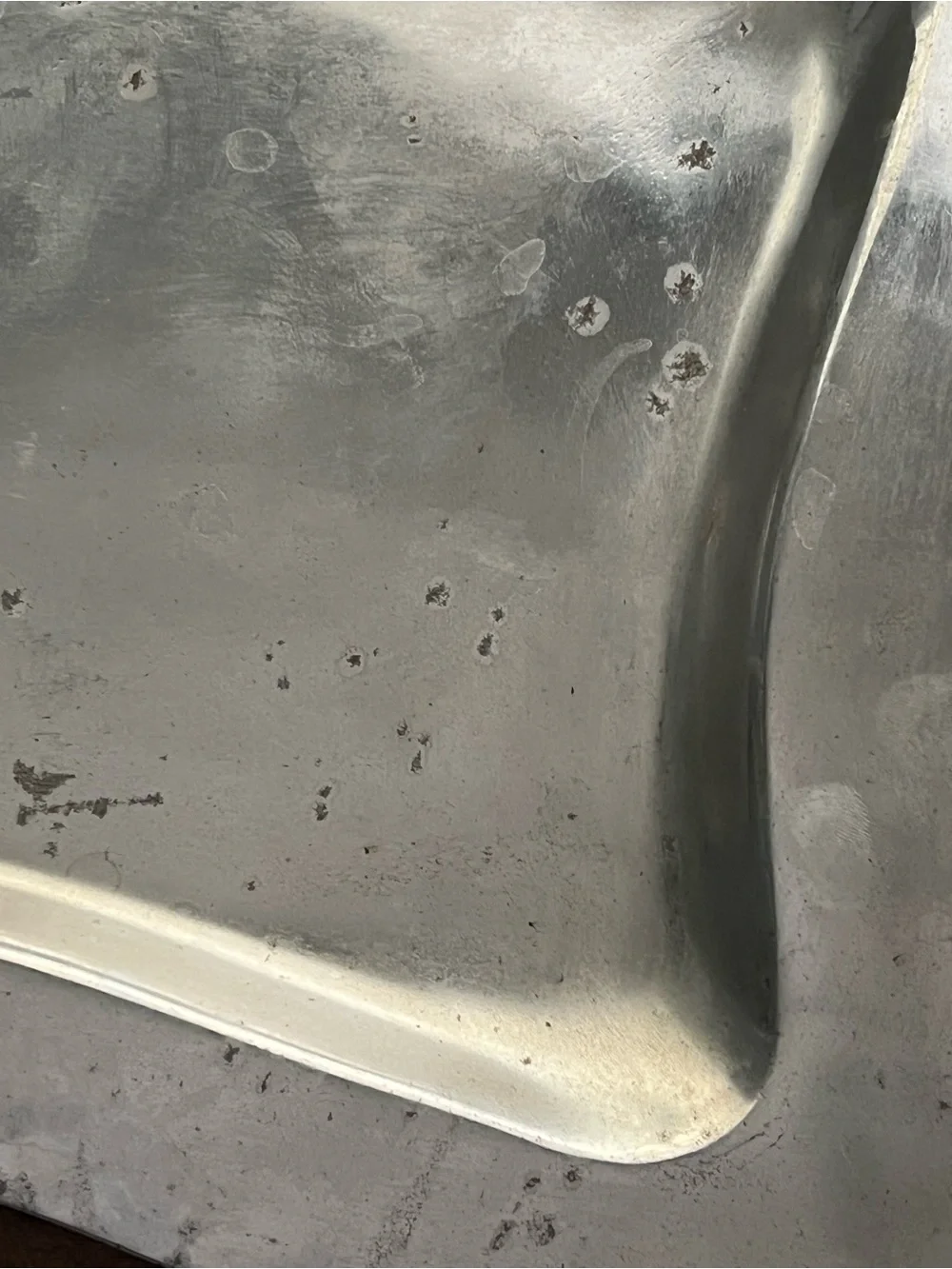 Square Wavy Metal Tray in Silver Tone